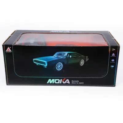 1970 Dodge Muscle Car RC – High‑Speed 2.4 GHz Remote Control with Lights & Opening Doors, Glossy Black