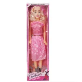 Babuniya Barbie Fashion Doll Wearing Pink and White Gingham Dress with Daisy Chain Necklace view 5