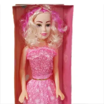 Babuniya Barbie Fashion Doll Wearing Pink and White Gingham Dress with Daisy Chain Necklace view 2