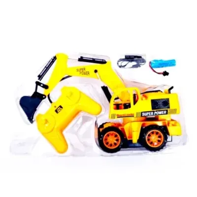 Babuniya Cheetah Truck RC Excavator Toy, 5-Channel with Flashing Light, Super Power Shovel Loader, Age 4+ view 2
