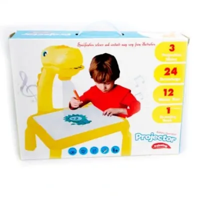 Babuniya Dino Theme Smart Projection Drawing Board with Music Include Art Supplies Doodle Table Kit | Trace and Draw Projector Toy for Kids Age 3+ view 2