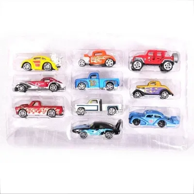 Babuniya Hot Wheels 10-Car Pack of 1:64 Scale Vehicles, Gift For Collectors & Kids Ages 3 Yrs & Up-Color & Design May Vary, Multi color view 2