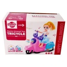 Babuniya Moto Girl Tricycle Electric Toy with Lights & Music Walking view 3