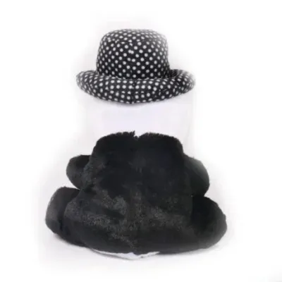Black & White small Panda Cap Teddy Bear Soft Plush Fluffy Spongy Fur Stuffed Toy view 2