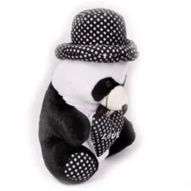 Black & White small Panda Cap Teddy Bear Soft Plush Fluffy Spongy Fur Stuffed Toy view 4