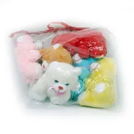 Pack Of 6 Mixed Color Cute Teddy Bears with love wish in hands view 4