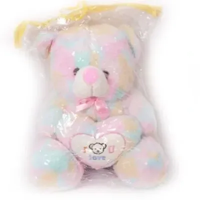 Rabbit teddy bear small colorful Soft Toy with Rainbow Colour view 2